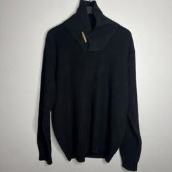 J Crew Proper Shawl Collar Sweater Mens XL Black 32711