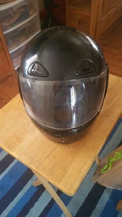 Black motorcycle helmet