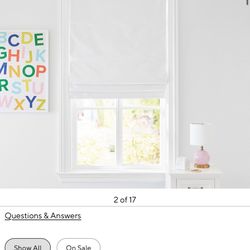 Pottery Barn Kids Roman Shade In Navy Linen- Brand New! 36”x64