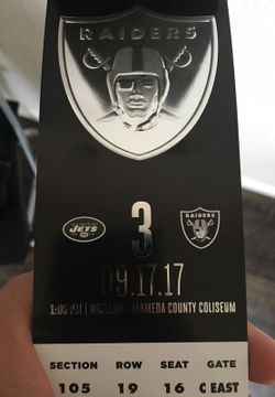 Raiders game ticket