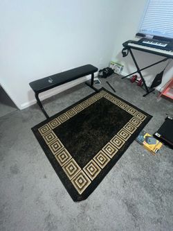 Black and Gold Area Rug