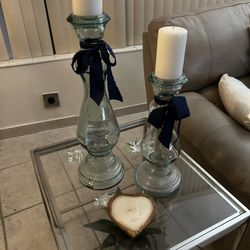 Glass candleholders