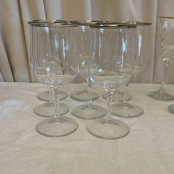 Silver Lined Wine Glasses
