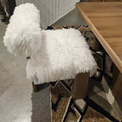 Modern 6pc  Contemporary Acacia wood Dining Set with double pedestal table