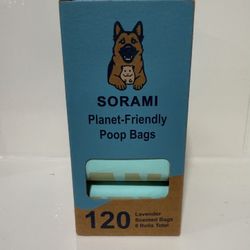 Sorami Biodegradable Poop Bags Lavender-Scented (8 rolls/120 ct)