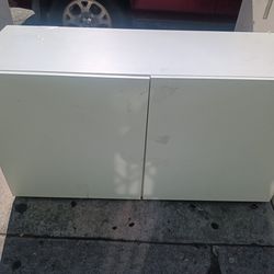 White Short 3 Shelves Storage Cabinet For Sale (Used, Good Condition)