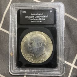 1976  brilliant uncirculated eisenhower silver dollar 