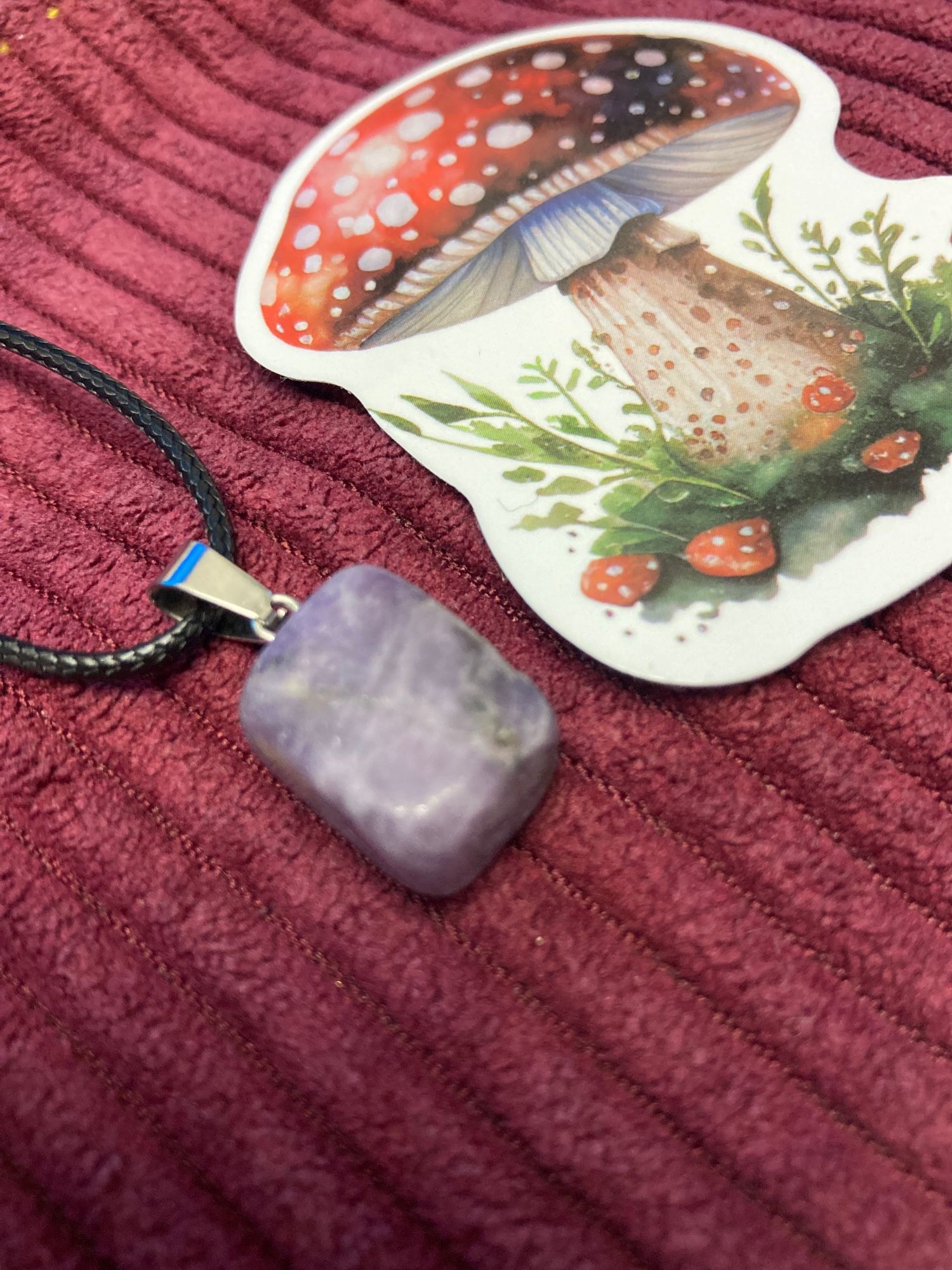 Raw Amethyst Crystal Stone Necklace