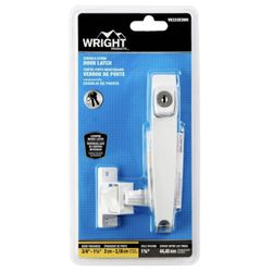 Keyed Door Latch for Screen and Storm Doors, Push Button, White