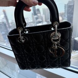 CHRISTIAN DIOR Lambskin Cannage Small Bag