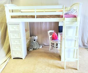 Twin Storage Loft Bed with Desk Thumbnail