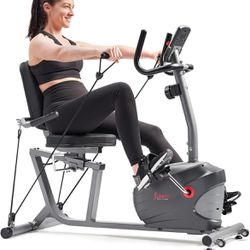 Exercise Equipment - Sunny Health & Fitness Performance Interactive Series Recumbent Exercise Bike with Optional SunnyFit® App Enhanced Bluetooth Conn
