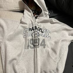 Maison Mariela 6 X Supreme Zip Up Hoodie Gray Large 