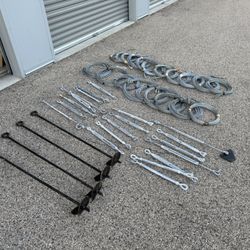 Steel cables and turnbuckles