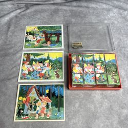 Herbart Spielzeug 12-Cube Puzzle U.S. Zone Germany - Orange/Salmon Tray - READ