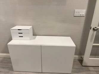 White Two-Door Storage Cabinet