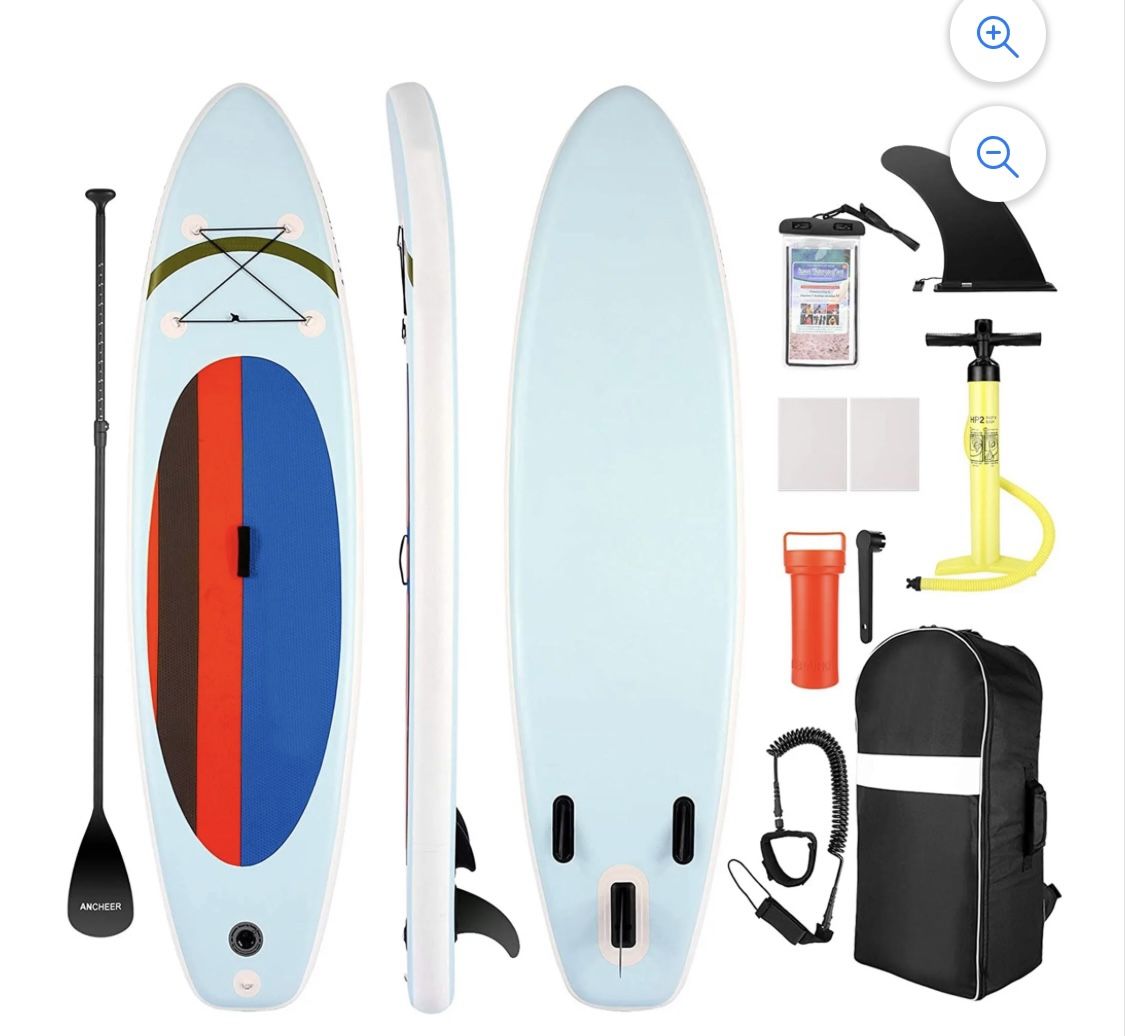 Ancheer Inflatable Stand Up Paddle Board with Accessories and Bag, Red