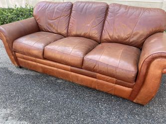 Plush Leather COUCH Sofa