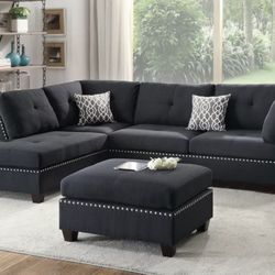 New Black Sectional 