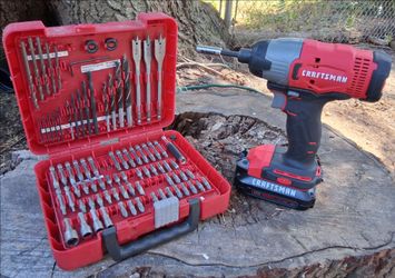Craftsman 20v 1/4" Driver Drill + Battery + Bit Set