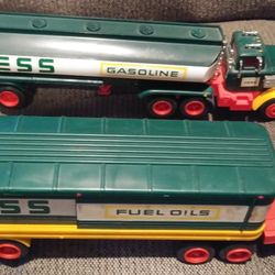 Pair Of. 70's Vintage Hess Trucks
