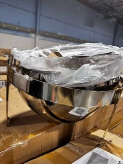 Roll Up Chafing Dishes for Buffet, 6.3 QT Round Stainless Steel Chafers and Buffet Warmers with 1 Full Size Food Pan, Water Pan & Fuel Holder for Part