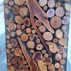 Rustic Wood Slice Handcrafted Wall Decor,  Wood Wall Sculpure