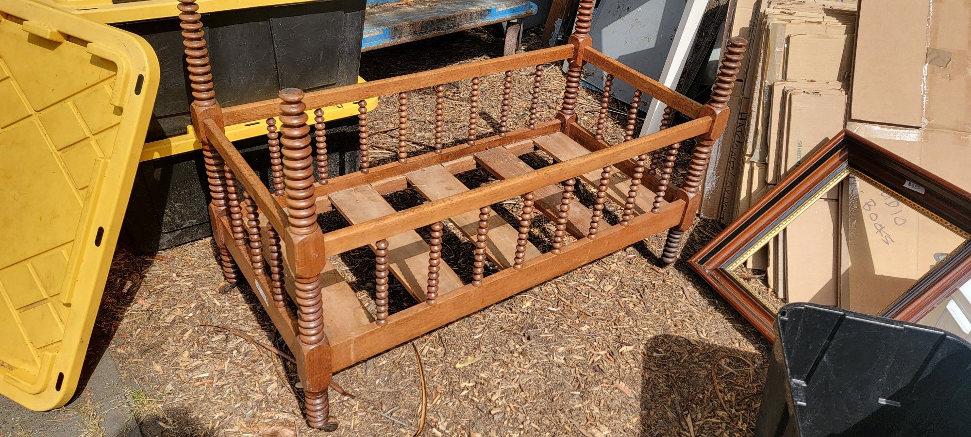 Antique Jinny Lind wooden Crib