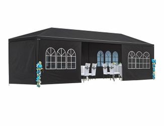 10'x30' Party Tent, Outdoor Wedding Canopy Tent with 5 Removable Sidewalls, Waterproof Heavy Duty Gazebo Shelter for Parties BBQ Events Garden Backyar