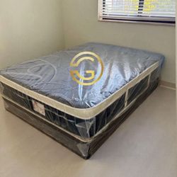 Queen Pillowtop Set (Mattress + Box) - Brand New!