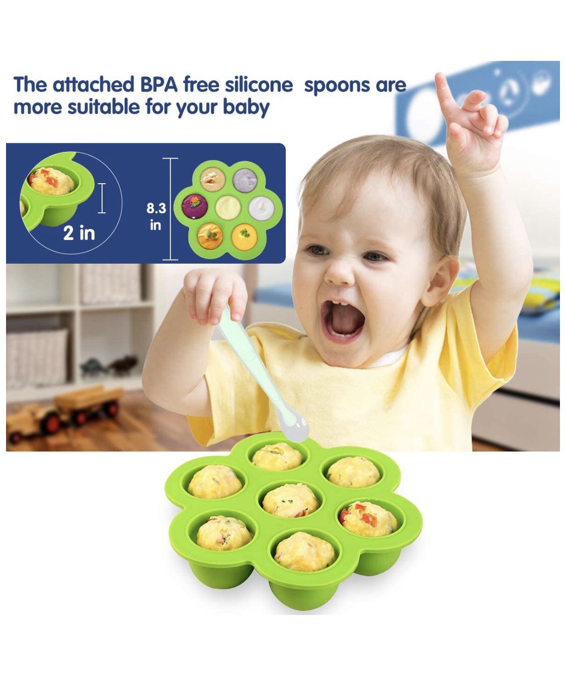 Silicone Egg Bites Molds and Steamer Rack Trivet with Heat Resistant Handles Compatible
