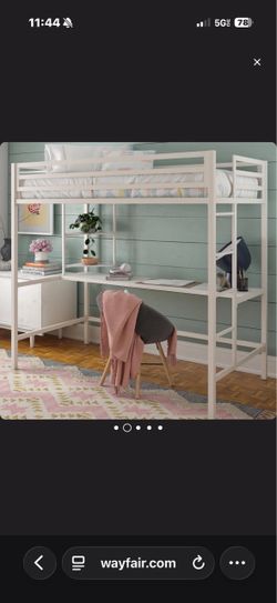 Full size loft metal bed frame
