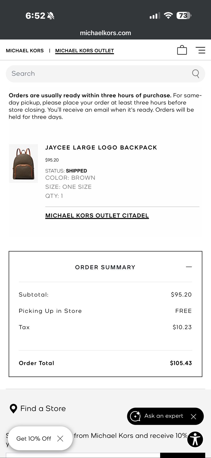 Michael Kors Bag Pack