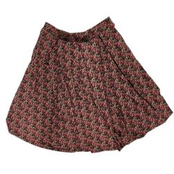 LulaRoe Size Medium Madison Red Black Yellow Midi Skirt New