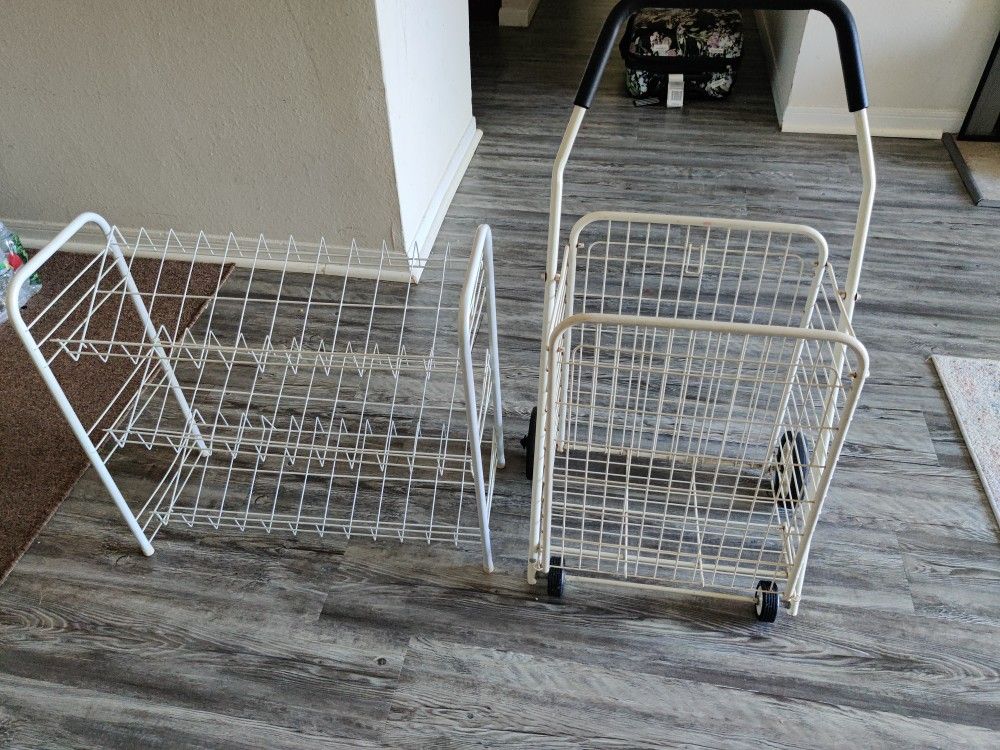 Shoe Rack & Grocery Stroller With Wheels