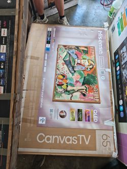65" Hisense CanvasTV QLED Smart Google TV — FOR PARTS ONLY (Cracked Screen)