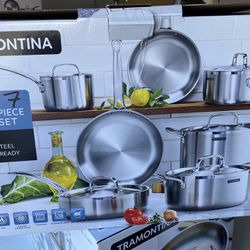 Tramontina Gourmet 8 Piece Tri-Ply Clad Stainless Steel Cookware Set