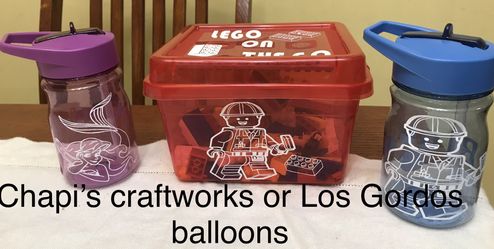 Lego on the go and water bottles