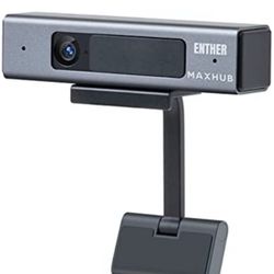 Enther & MAXHUB 1080P Webcam with Microphone, Full HD USB Computer Cameras with Privacy Cover for Desktop or Laptop, 3D-DNR, Plug and Play USB Webcam 
