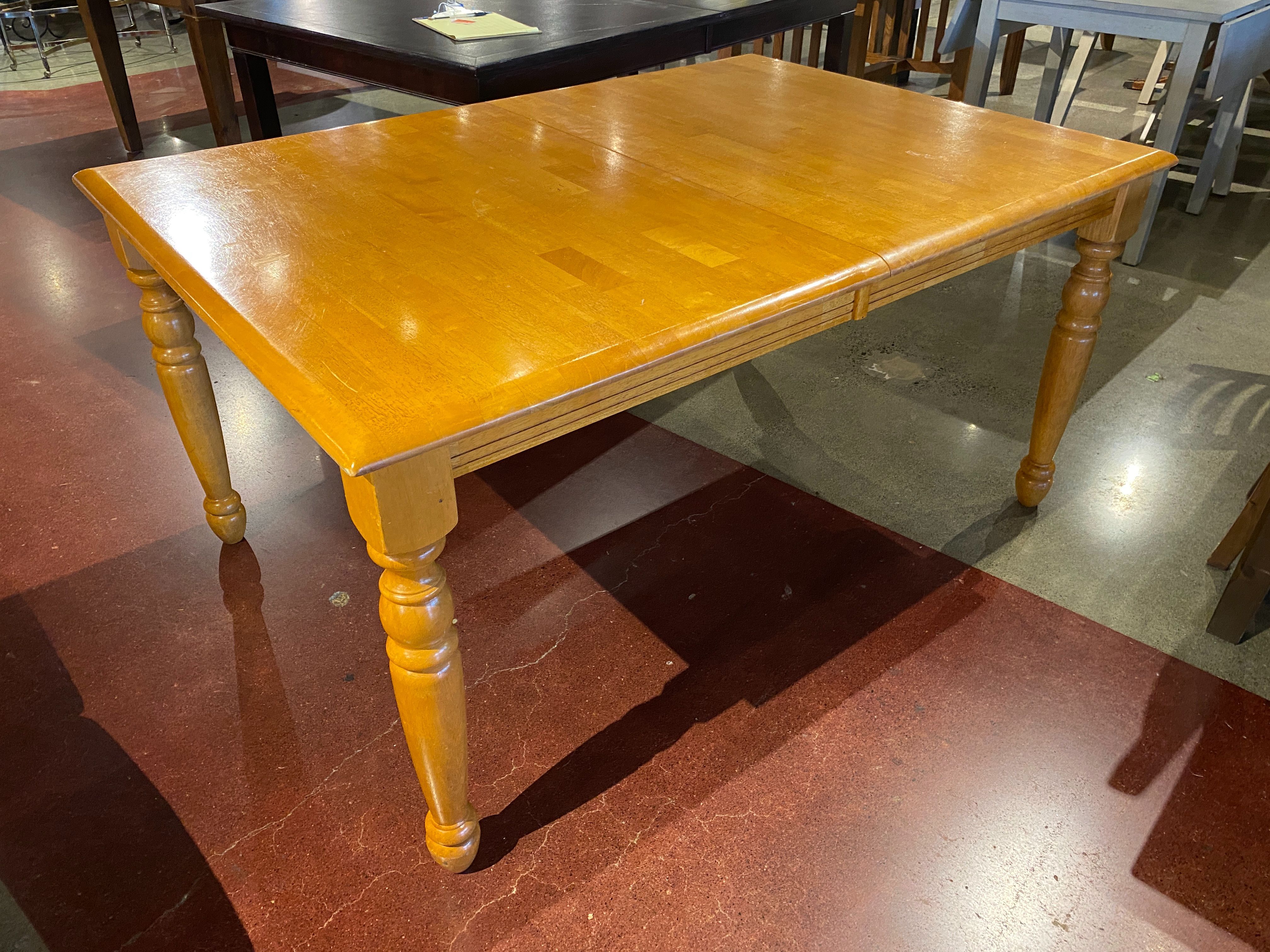 Warm Blonde Four Leg Traditional Dining Table