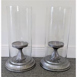 Pottery Barn Large Hurricane Pillar Candle Holder Lantern, $100 for 2 or $60each