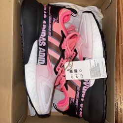 Size 5  - adidas ZX 2K Boost Wordmark Heel Stripe - Semi Solar Red 2020