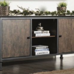 Brand New Rustic Media Cabinet Console Table Tv Stand Storage