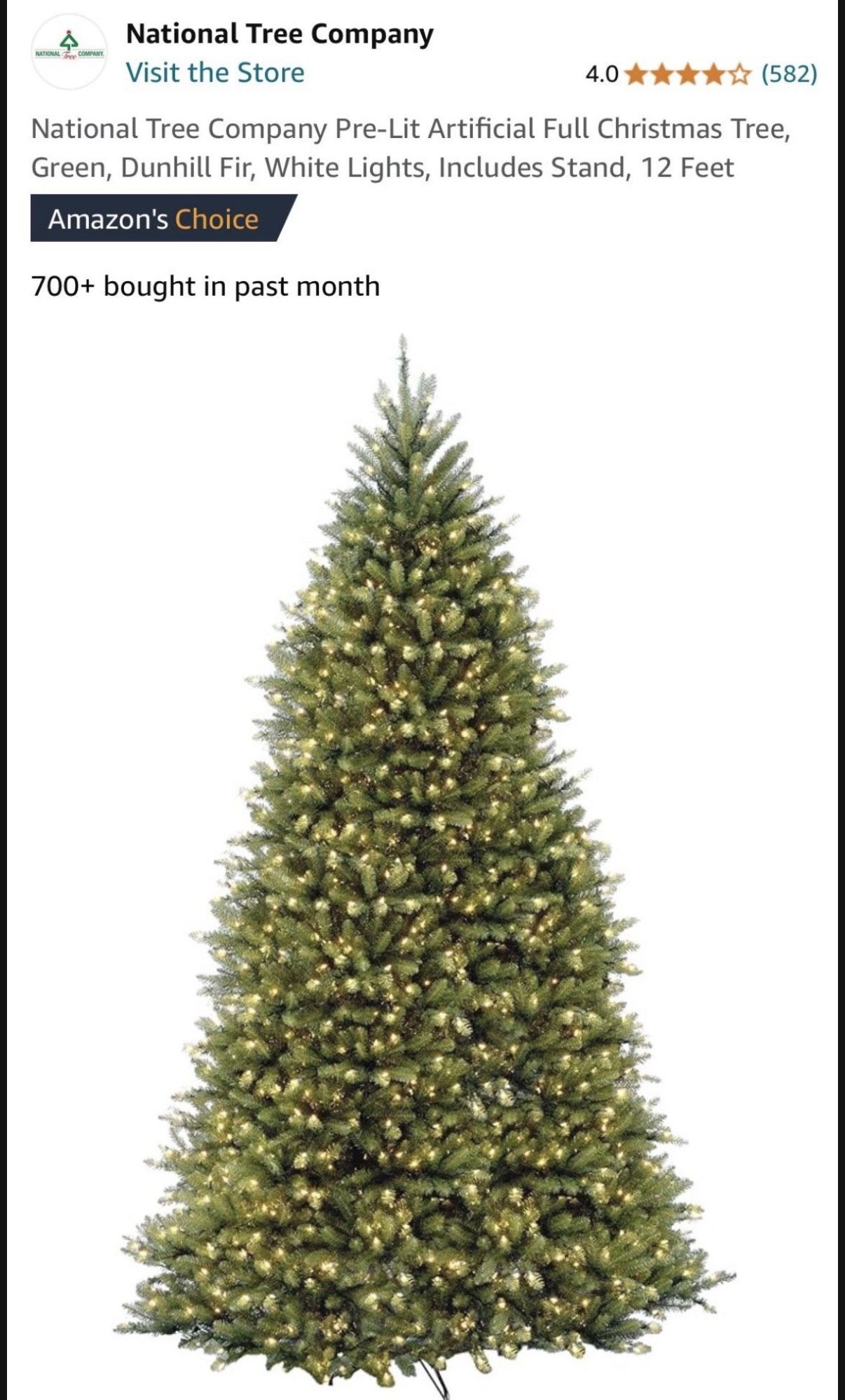 National tree company 12 Ft LED Christmas Tree
