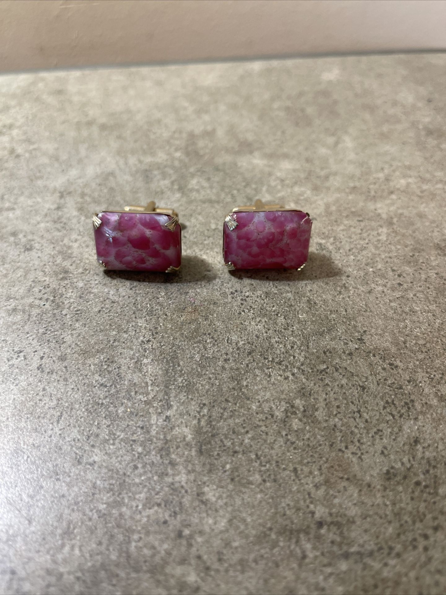 Vintage Swank Pink Square Cufflinks