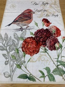 Beautiful bird and floral Garden Flag