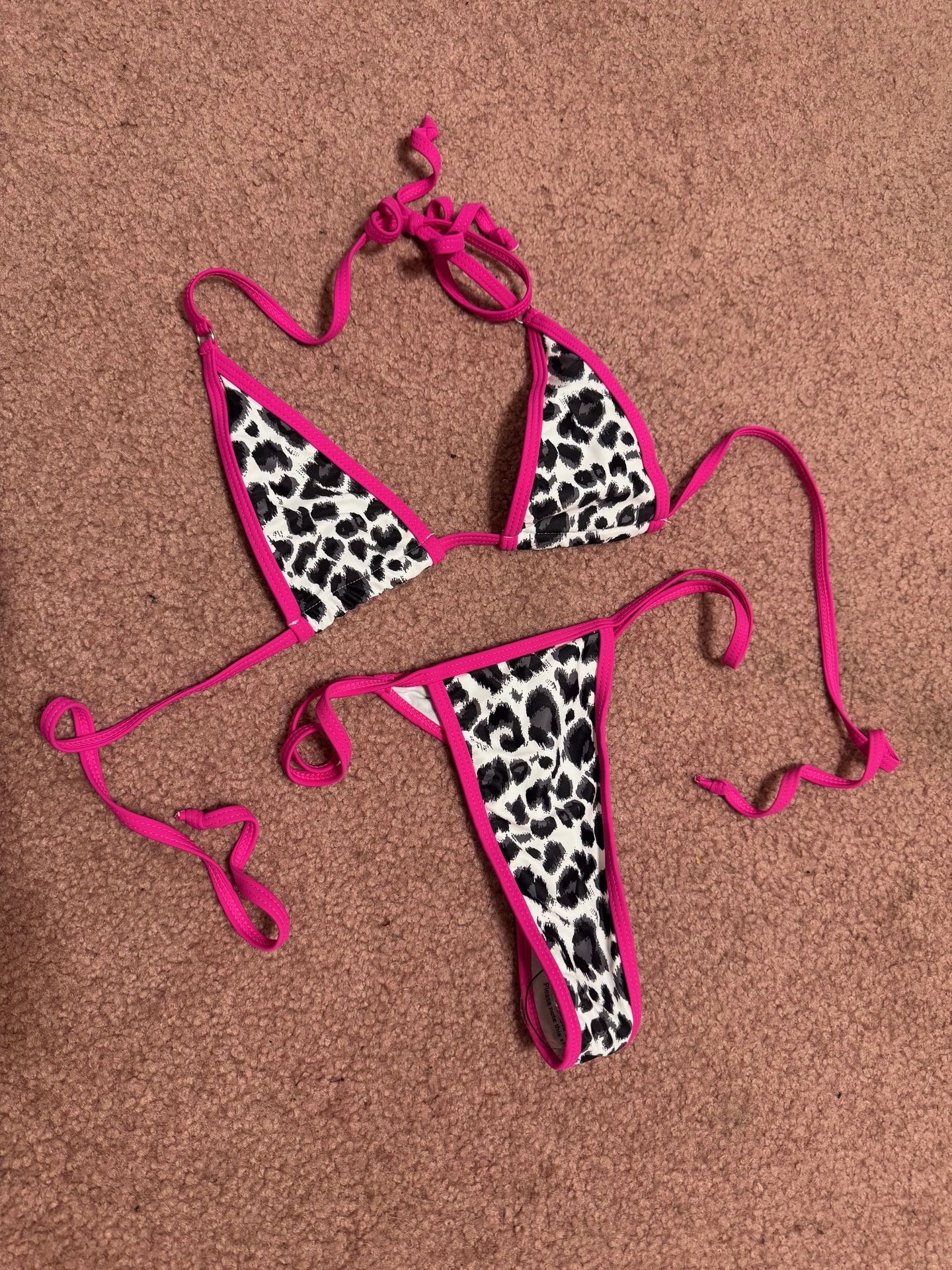 New Medium neon Cheetah print bikini swimsuit bathing suit festival rave