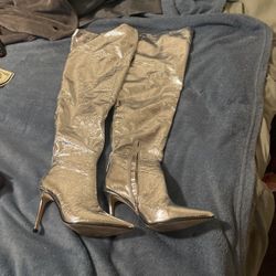 Steve Madden Metallic high heel boots  size 7