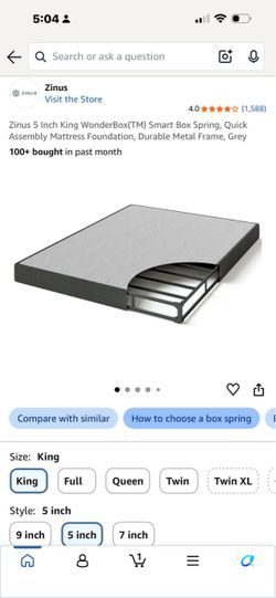 Zinus 5 Inch King WonderBox Smart Box Spring