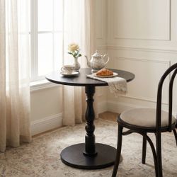 Homy Casa Monaco 23" Black Round Side Table, Accent Table Open Box